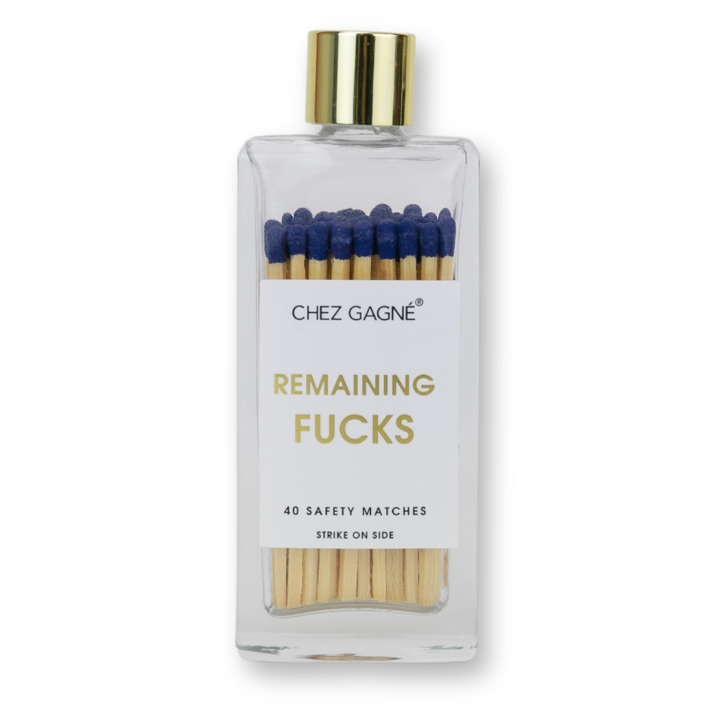 Remaining Fucks - Glass Bottle Safety Matches