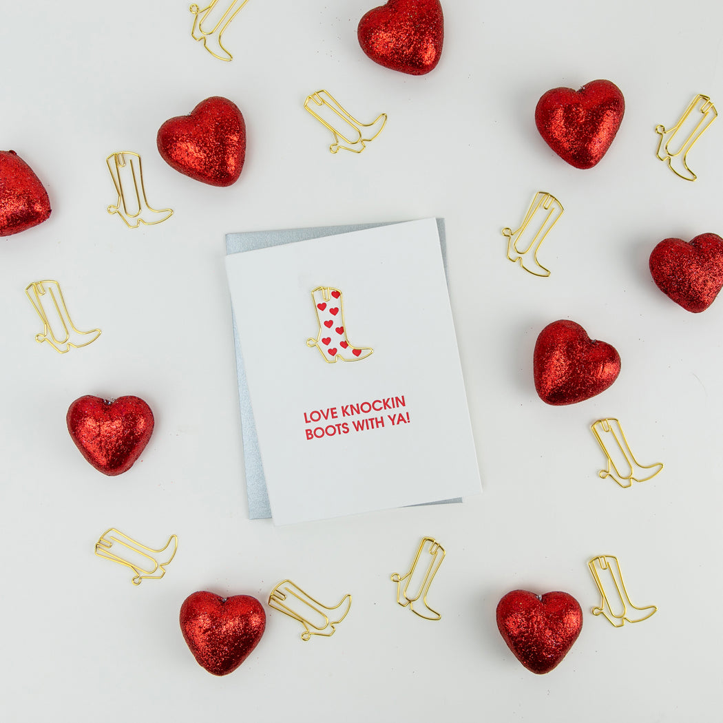 Love Knockin' Boots With Ya - Paper Clip Letterpress Card