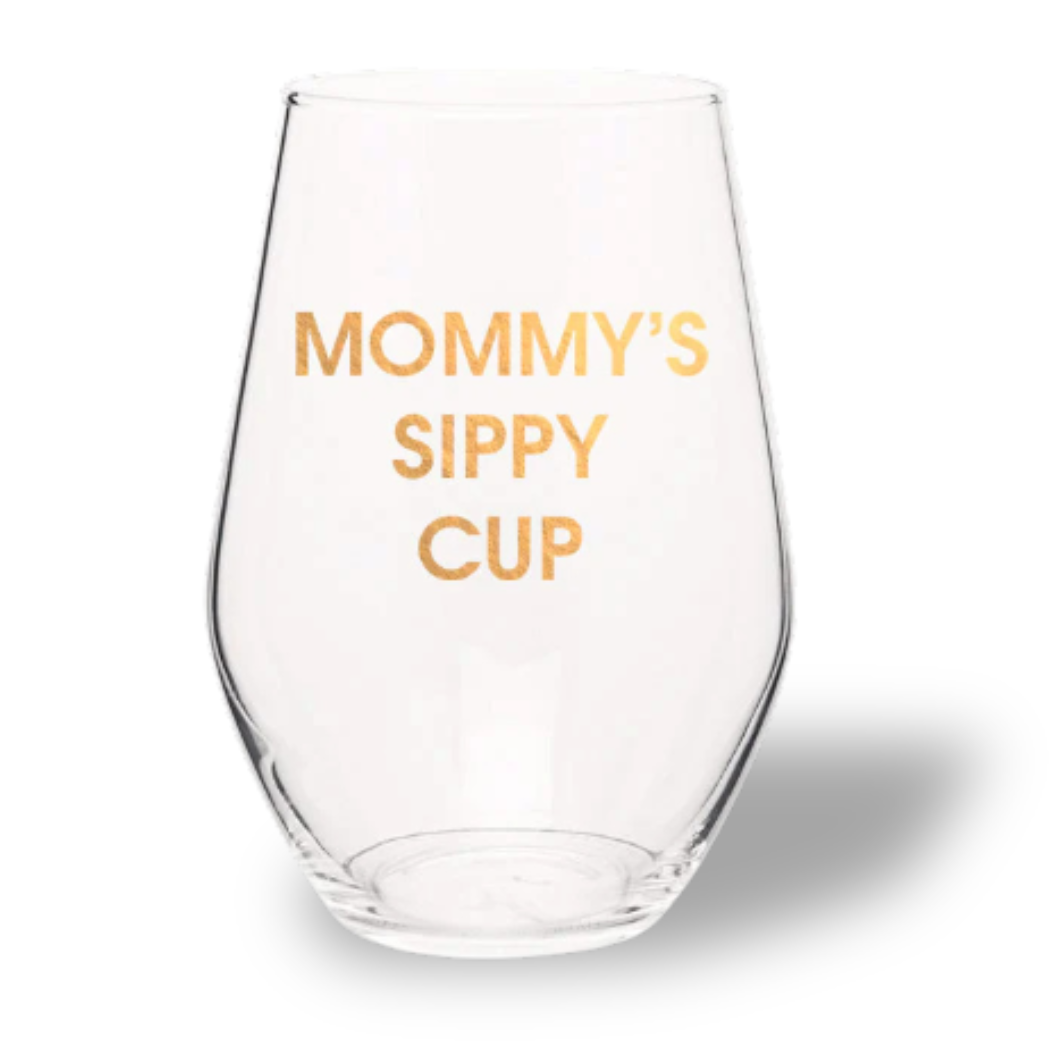 Mommy's Sippy Cup - Gold Foil Stemless Wine Glass