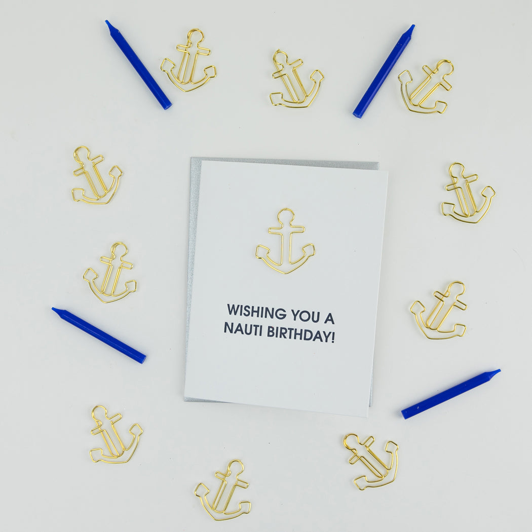 Wishing You A Nauti Birthday - Paper Clip Letterpress Card