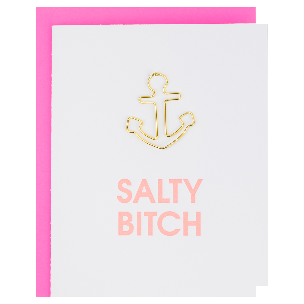 Salty Bitch - Paper Clip Letterpress Card