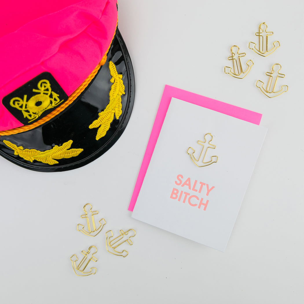 Salty Bitch - Paper Clip Letterpress Card