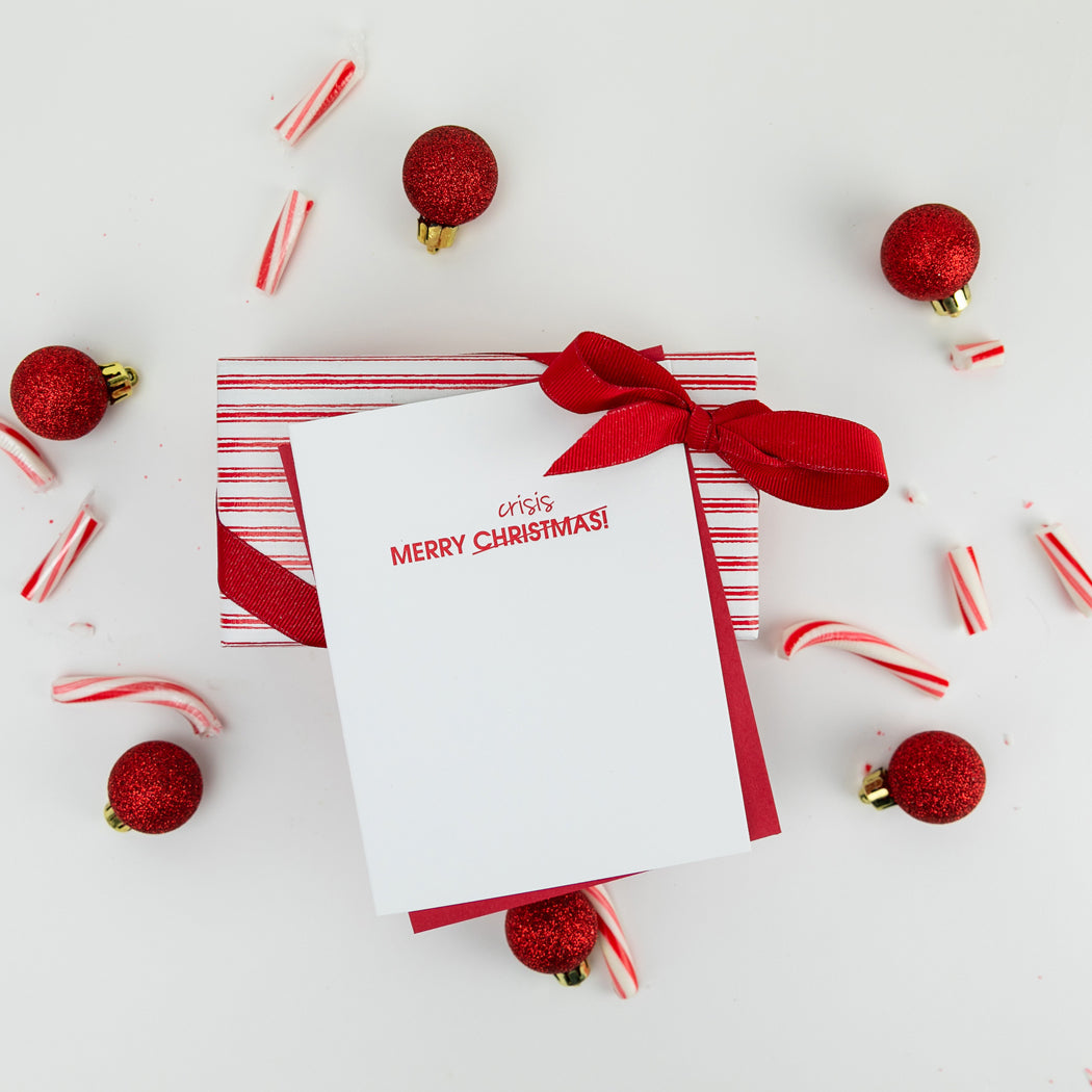 Merry Christmas Crisis - Letterpress Card