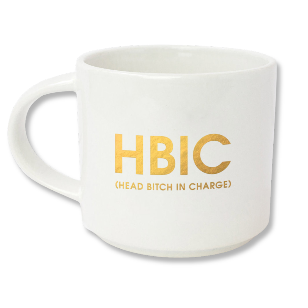 HBIC Head Bitch In Charge - Gold Foil Oversized Mug