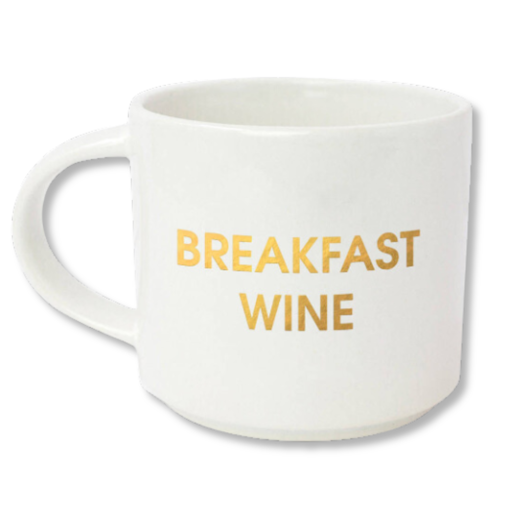 Breakfast Wine - Gold Foil Oversized Mug