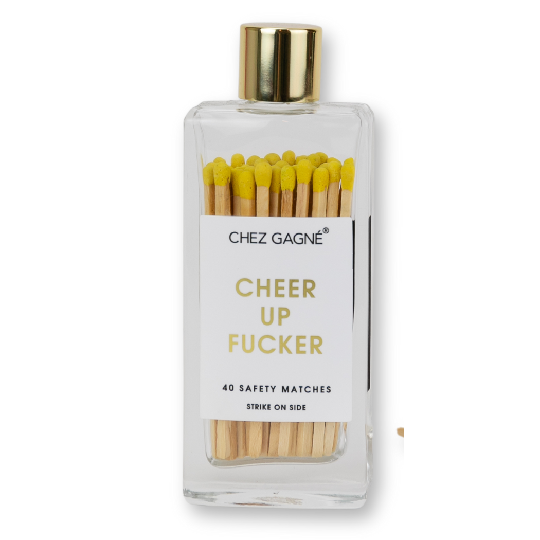 Cheer Up Fucker - Glass Bottle Safety Matches