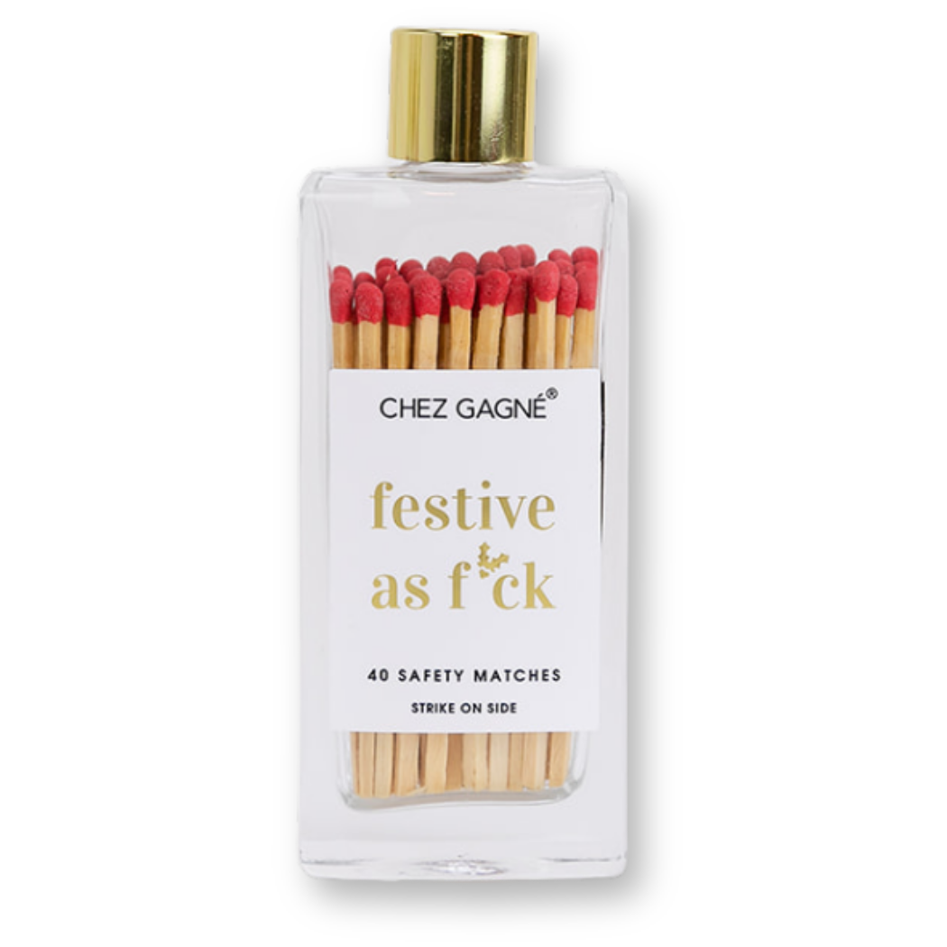 Chez Gagné - Festive As F*ck Holly - Glass Bottle Safety Matches