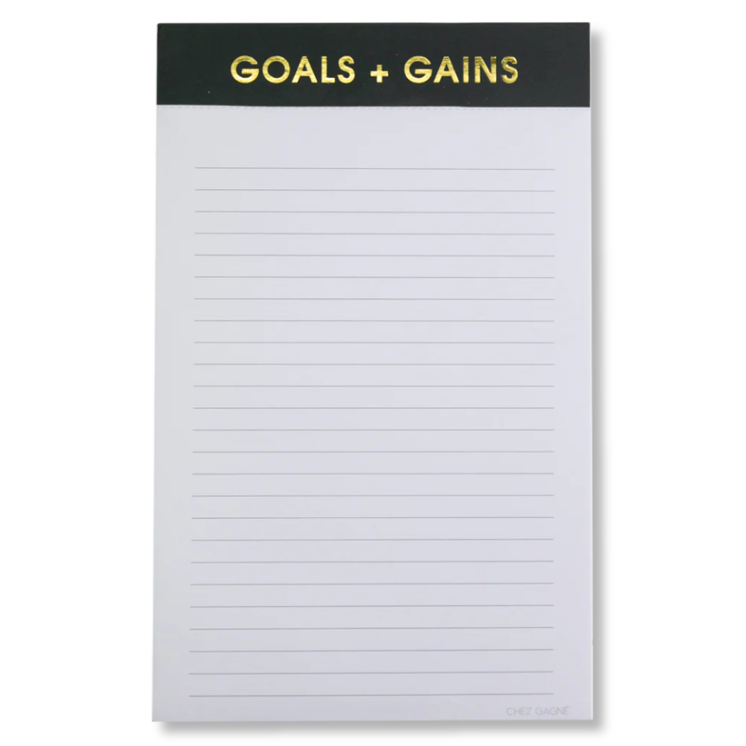 Goals + Gains - Lined Notepad