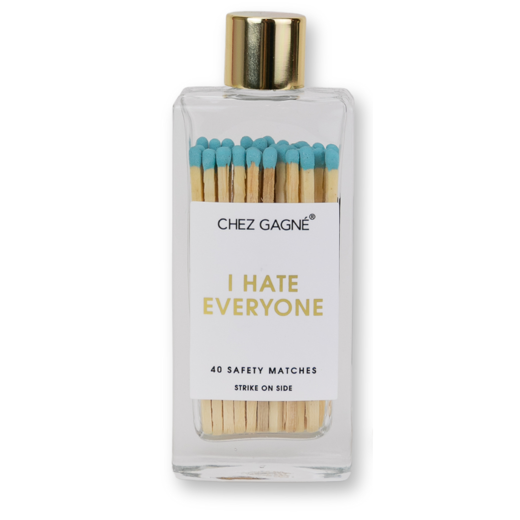 Chez Gagné - I Hate Everyone - Glass Bottle Safety Matches