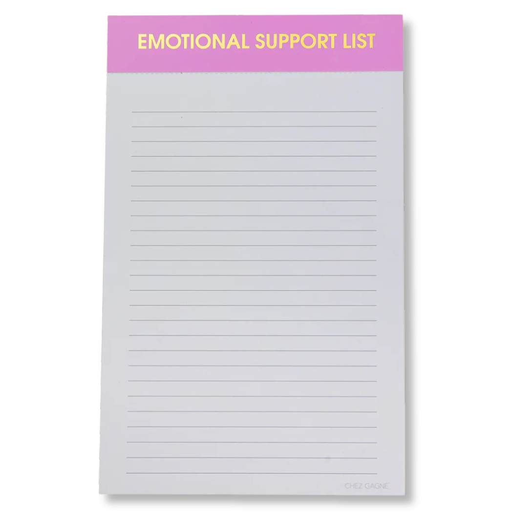 Emotional Support List - Lined Notepad