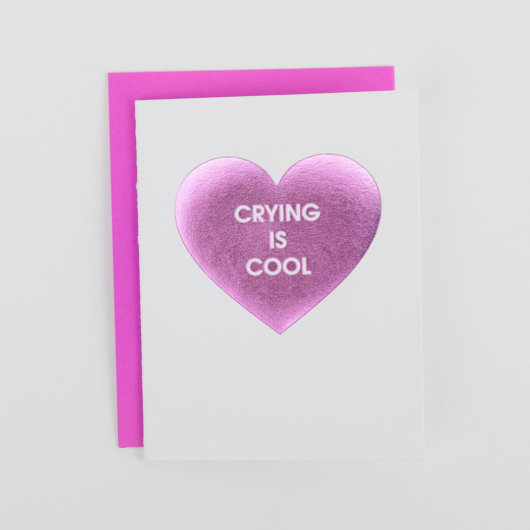 Crying Is Cool - Heart - Letterpress Card