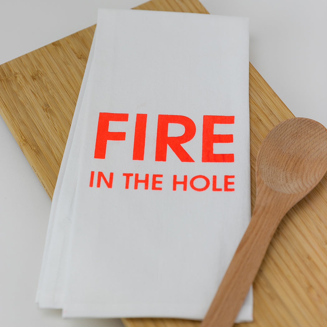 Chez Gagné - Fire In The Hole - Tea Towels