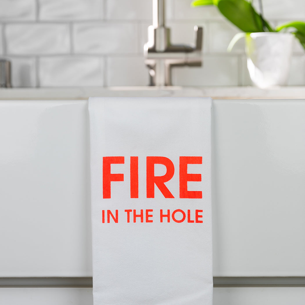 Chez Gagné - Fire In The Hole - Tea Towels