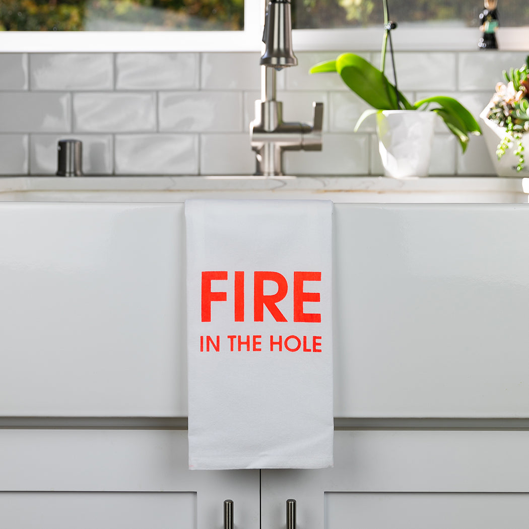 Chez Gagné - Fire In The Hole - Tea Towels