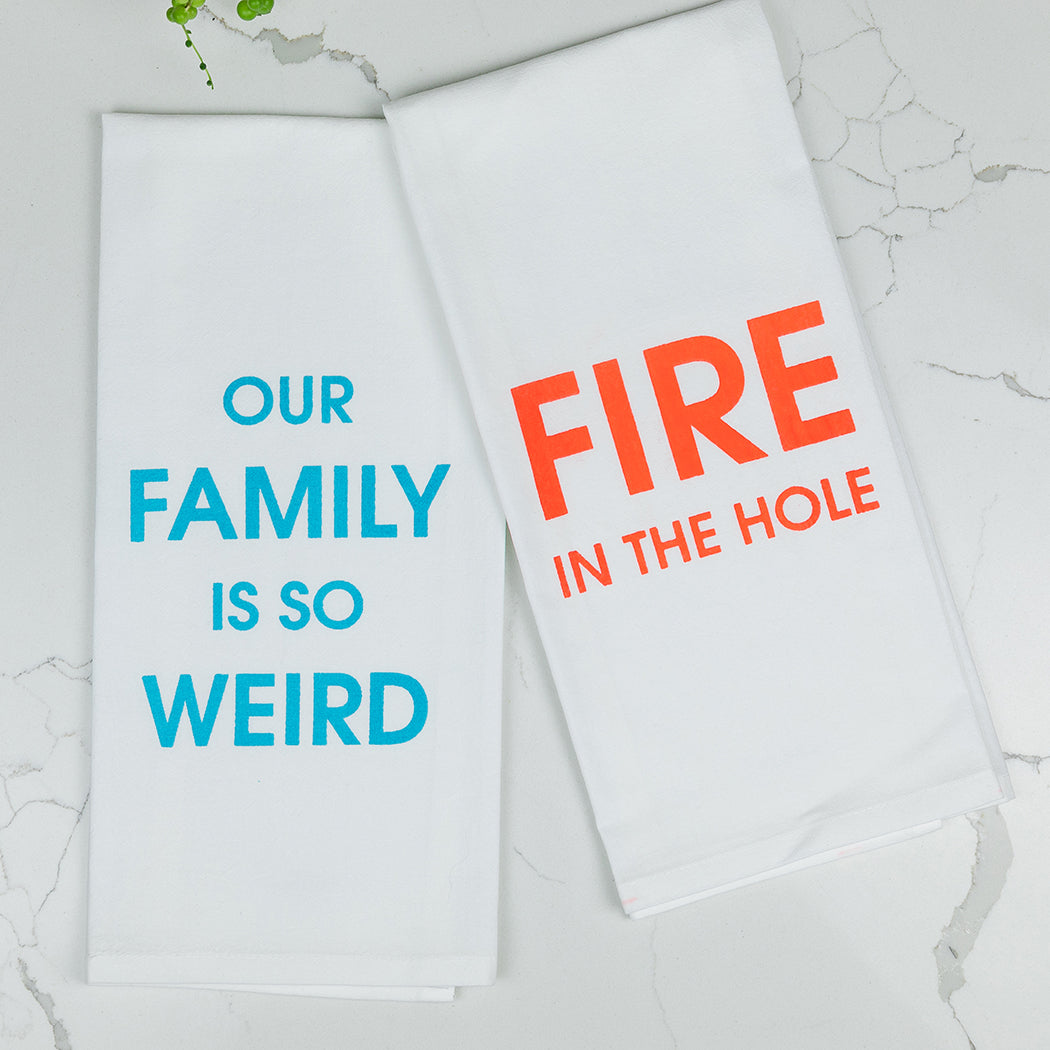 Chez Gagné - Fire In The Hole - Tea Towels