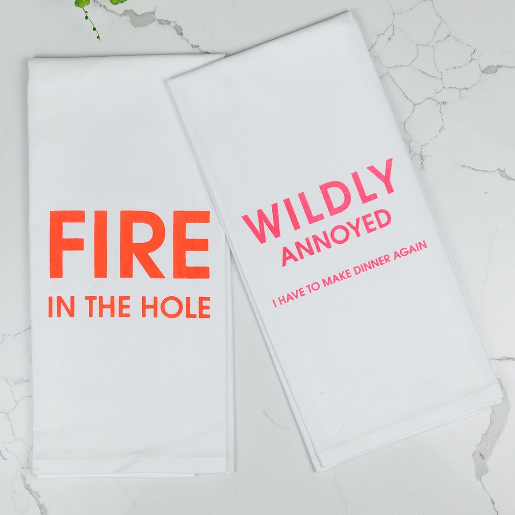 Chez Gagné - Fire In The Hole - Tea Towels