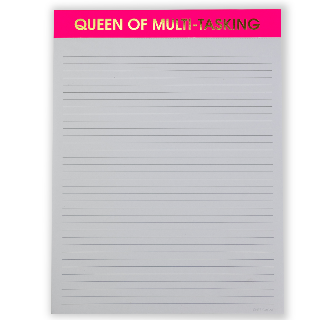 Queen Of Multi-Tasking  - Large Memo Lined Notepad