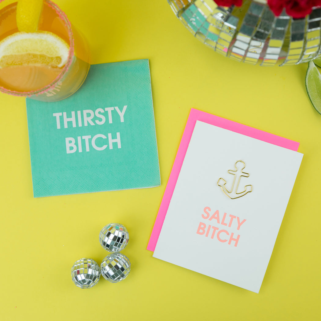 Salty Bitch - Paper Clip Letterpress Card