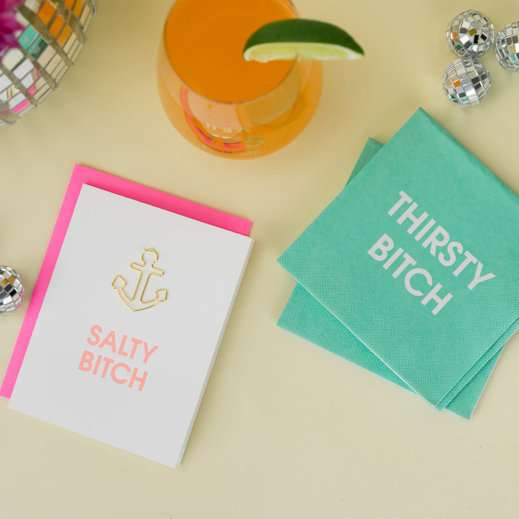 Salty Bitch - Paper Clip Letterpress Card