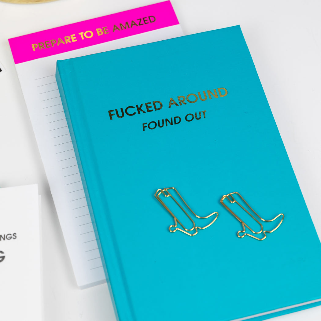 Chez Gagné - Fucked Around. Found Out. - Bright Teal Hardcover Journal