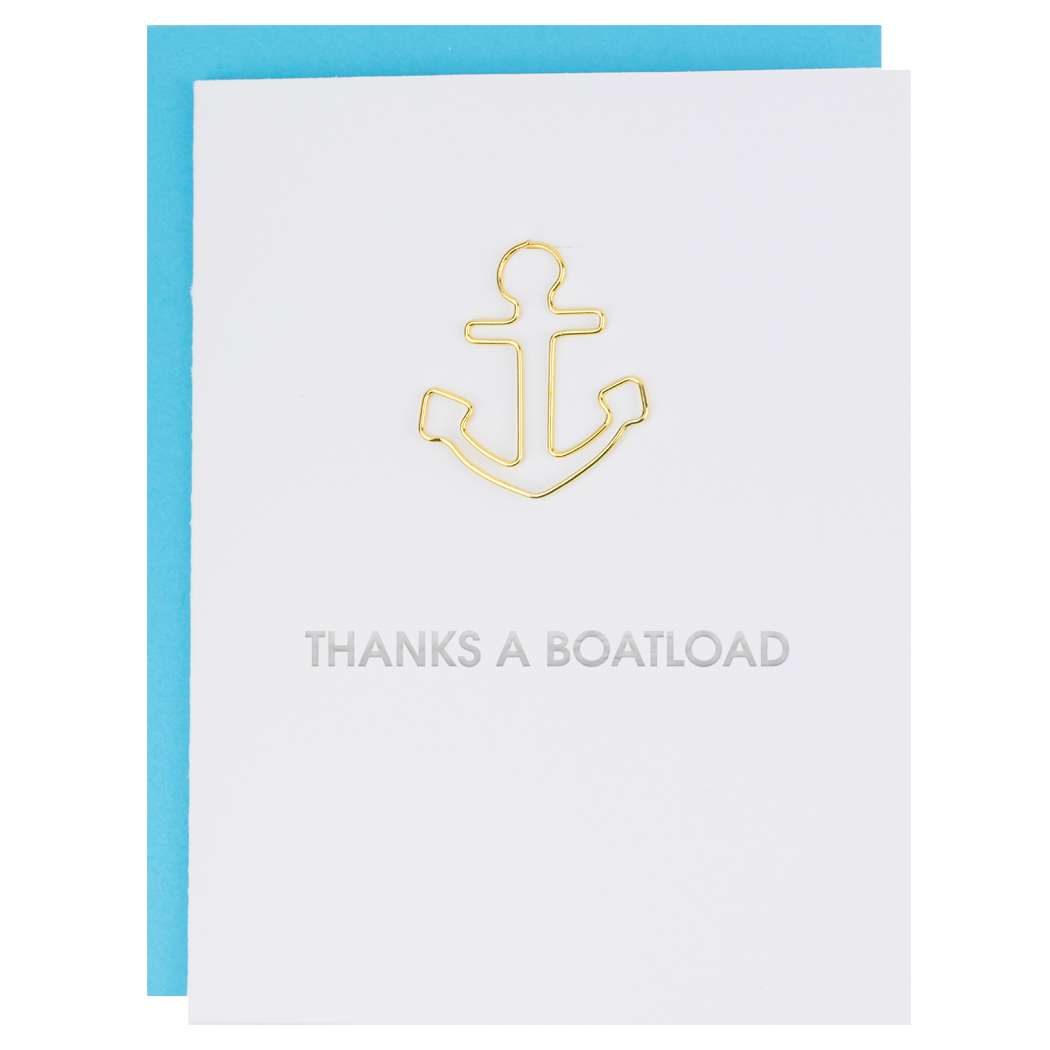 Thanks A Boatload - Paper Clip Letterpress Card