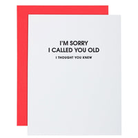 Chez Gagné - Hilarious Letterpress Greeting Cards - I'm Sorry I Called ...